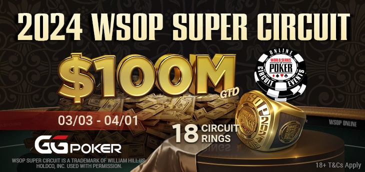 Vähintään $100 000 000 voitettavana palkintoina GGPokerin WSOP Super Circuit -turnaussarjassa