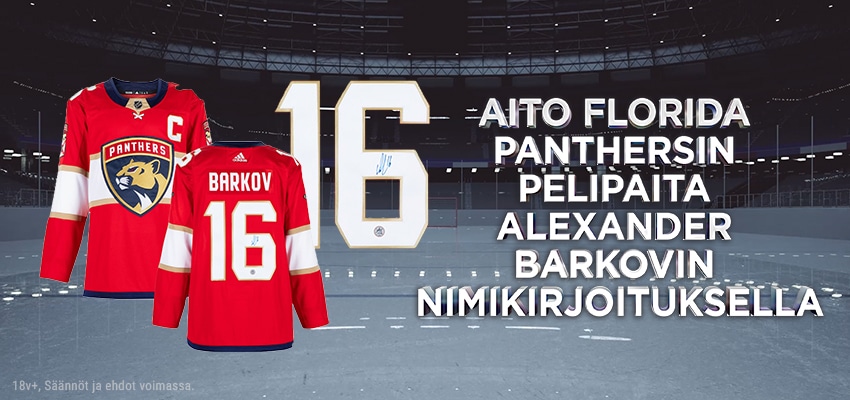 Voita aito Florida Panthersin pelipaita Alexander Barkovin nimikirjoituksella!